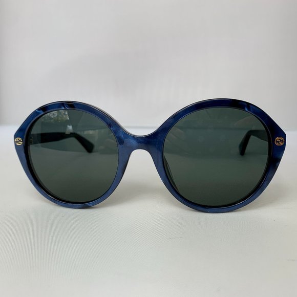 Gucci Round Frame Acetate Sunglasses in Blue NEW IN CASE - Picture 1 of 9